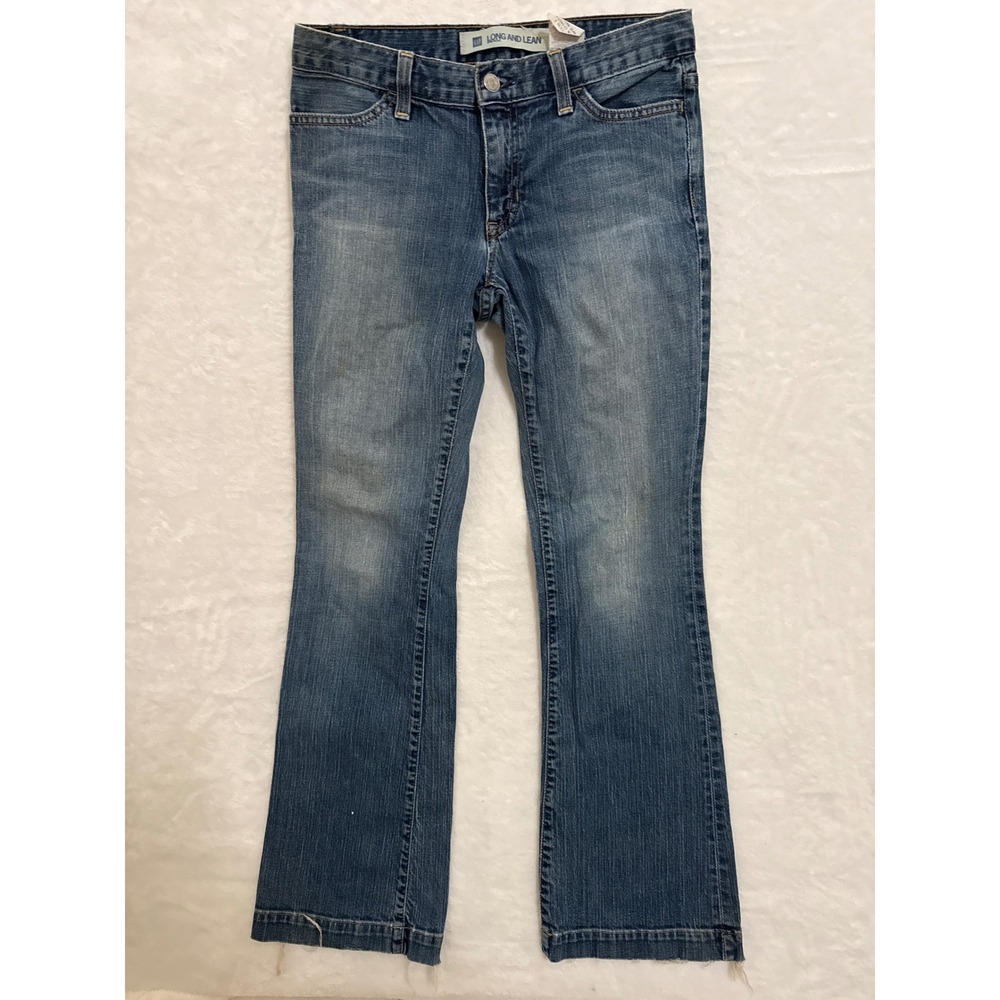 Gap Long and Lean Jeans Womens 2 Regular Medium Wash Low Rise Flare Made in USA